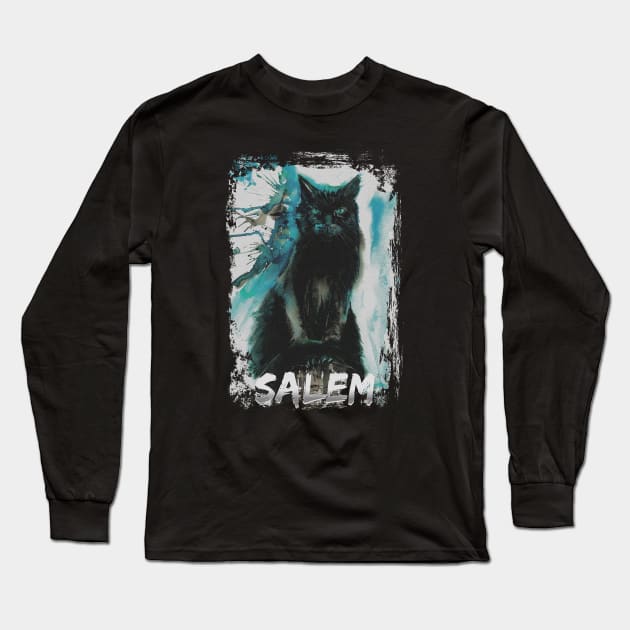 Cat Salem familiar Long Sleeve T-Shirt by NemfisArt